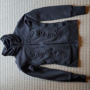 Lululemon sparkle charcoal cuddle up zip up sweater, size 4